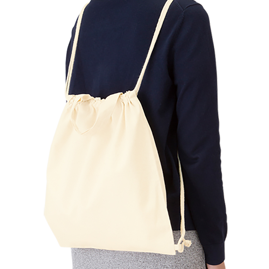 厚手コットンハンドル付リュック　ナチュラル