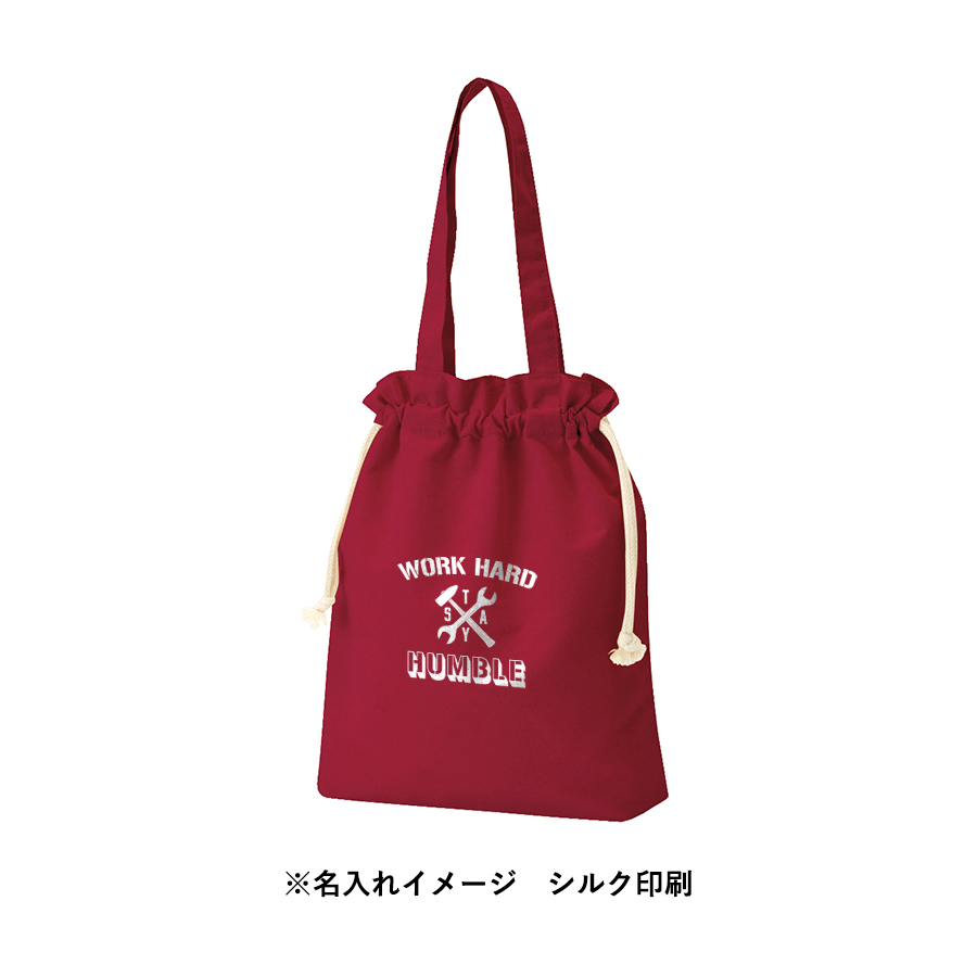 厚手コットンガゼット巾着トート（M）