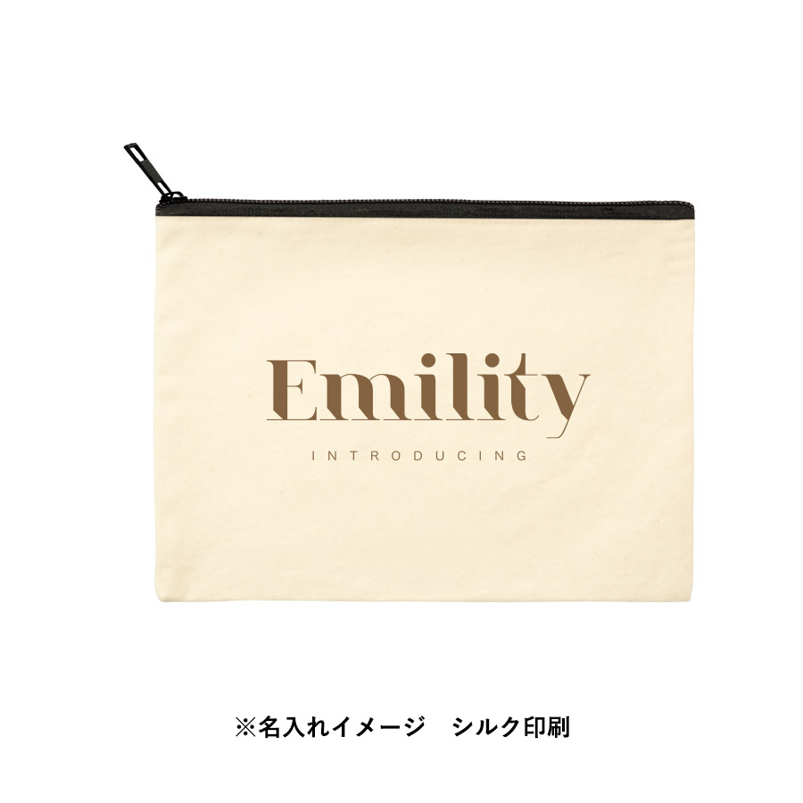 キャンバスフラットポーチ（L）　ナチュラル