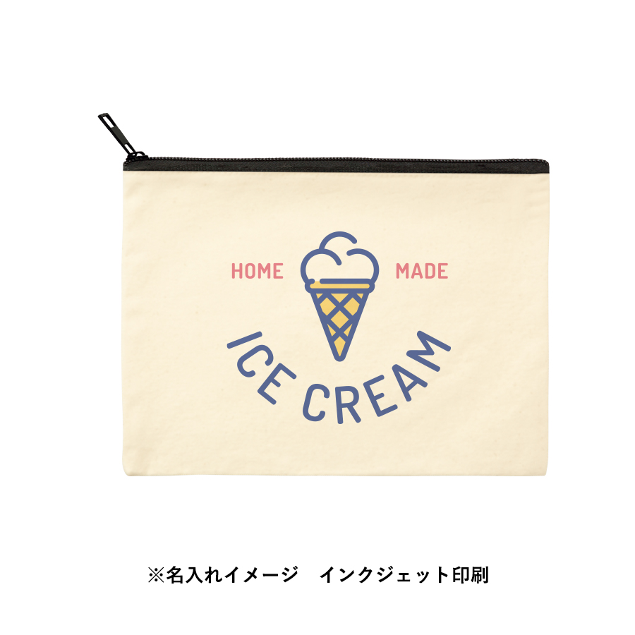 キャンバスフラットポーチ（L）　ナチュラル