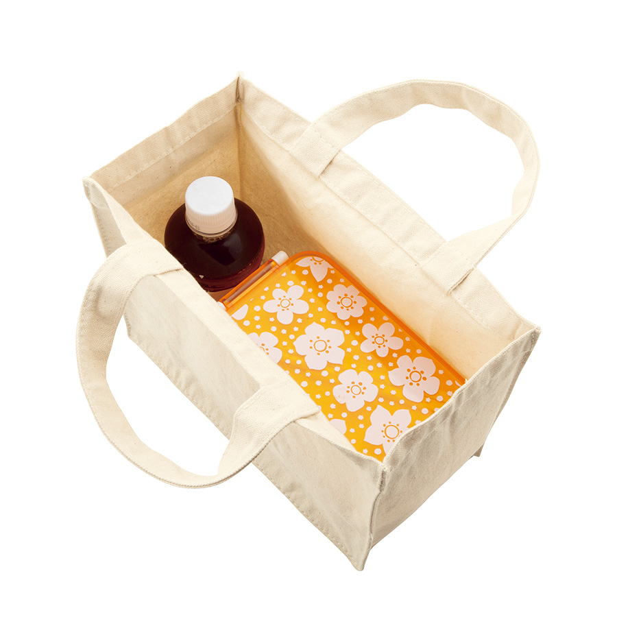 キャンバスボックスランチトート　ナチュラル