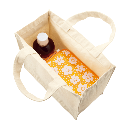 キャンバスボックスランチトート　ナチュラル