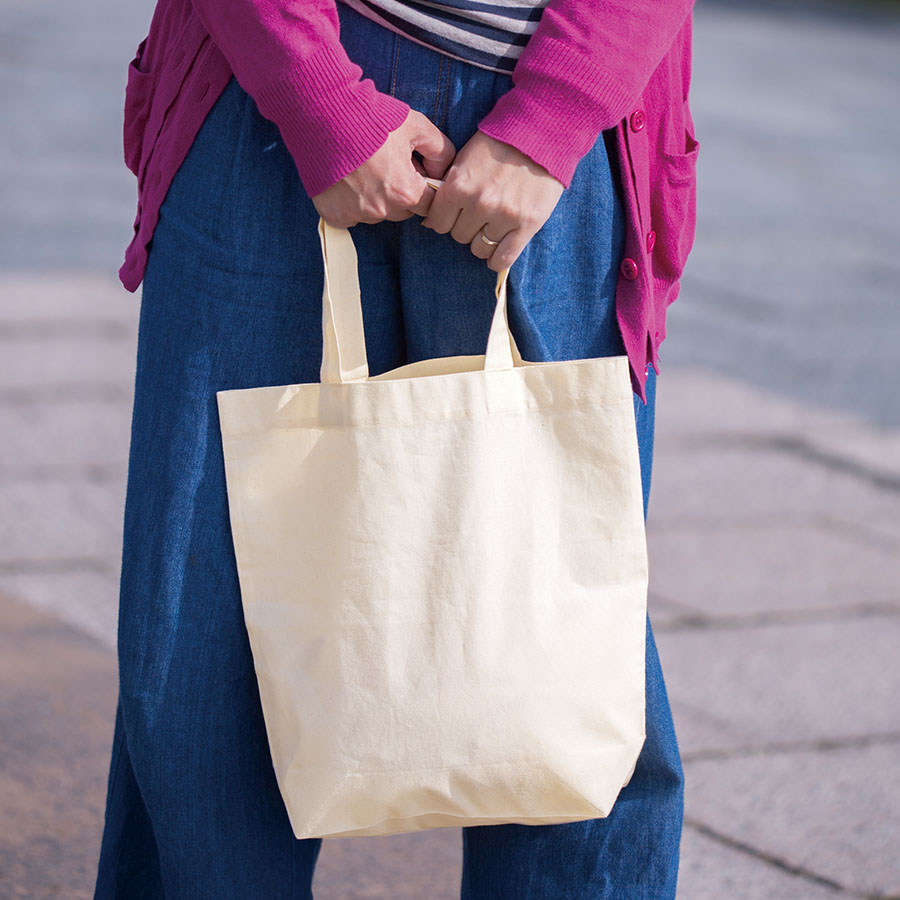 厚手コットンマチ付トート（Ｍ）　ナチュラル