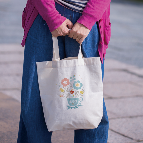 厚手コットンマチ付トート（Ｍ） ナチュラル