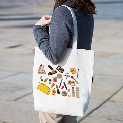 厚手コットンマチ付トート