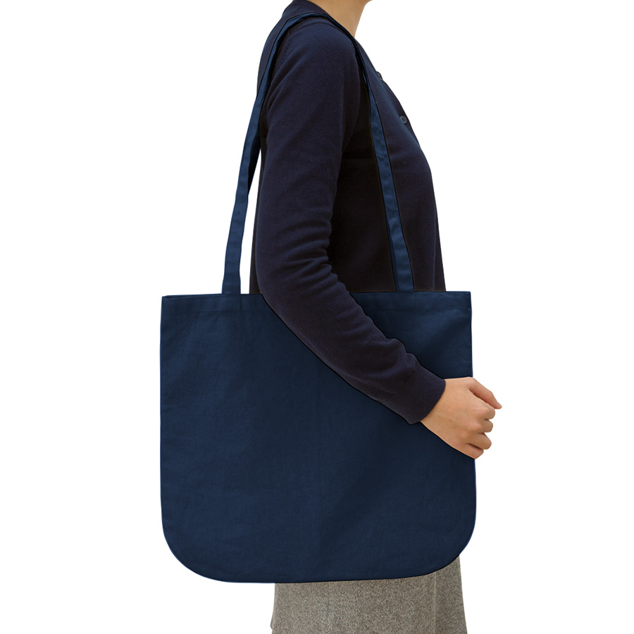 【アウトレット】厚手コットンラウンドボトムバッグ（Ｍ）