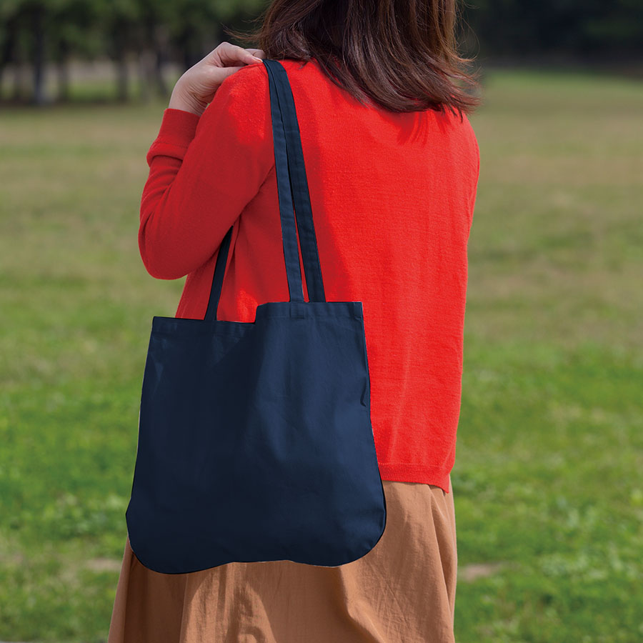 【アウトレット】厚手コットンラウンドボトムバッグ（Ｍ）