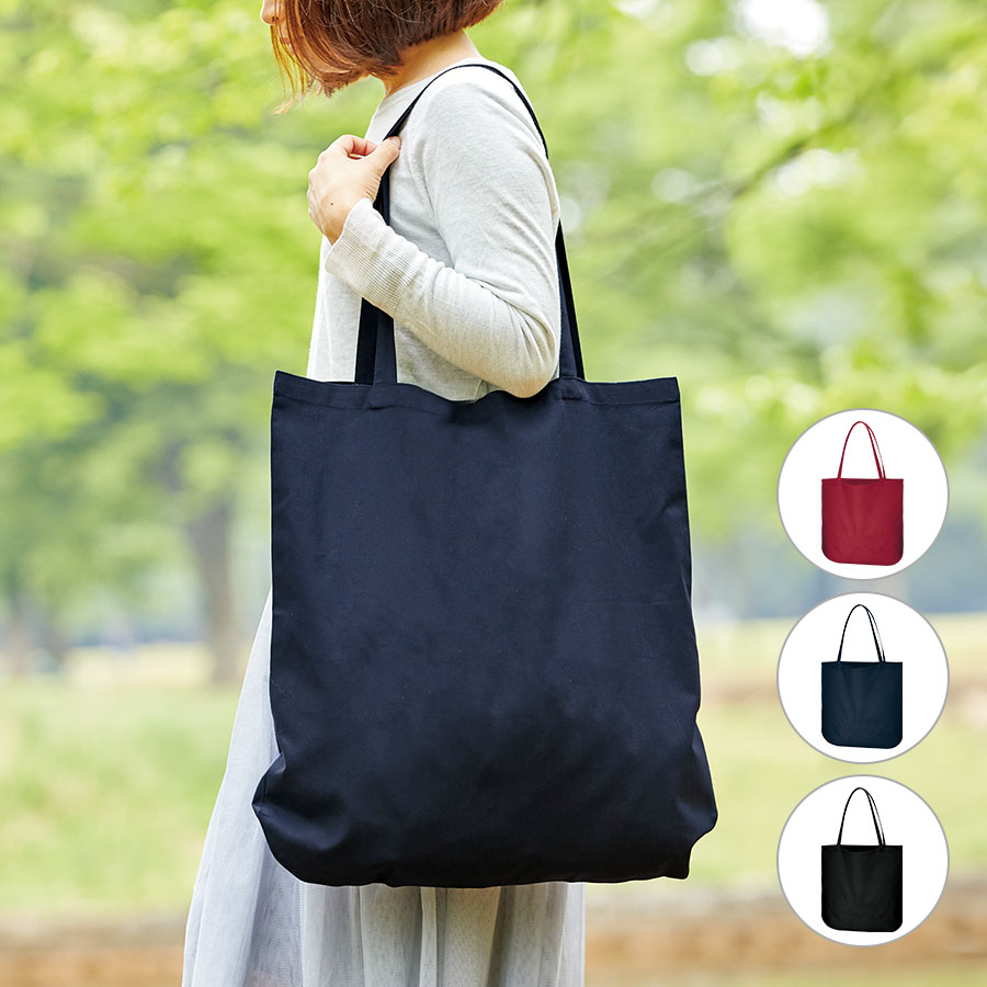 厚手コットンラウンドボトムバッグ（L）