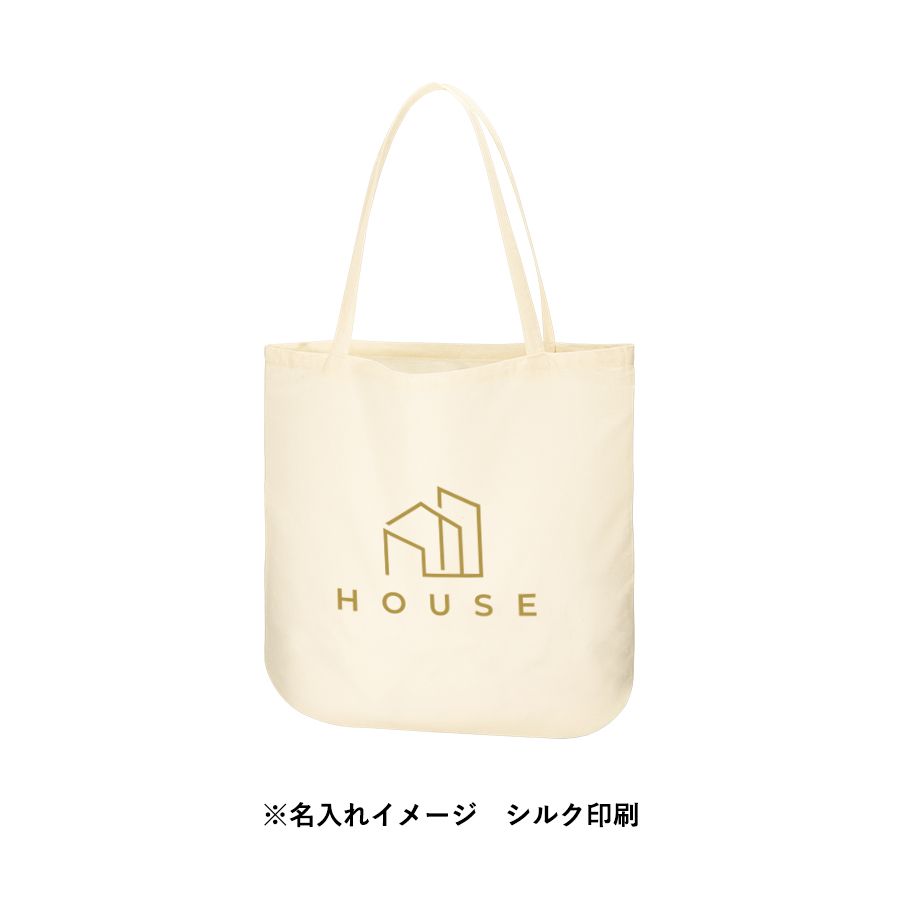 厚手コットンラウンドボトムバッグ（L）ナチュラル