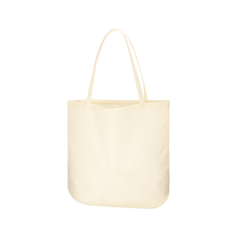 厚手コットンラウンドボトムバッグ（L）ナチュラル