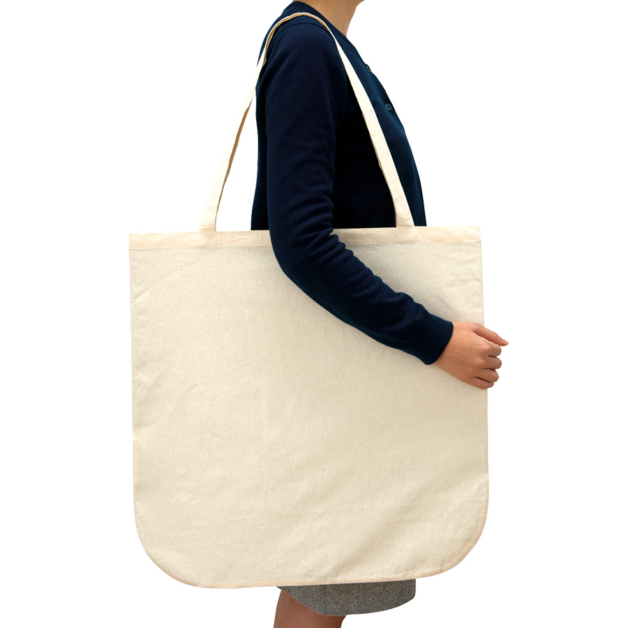 厚手コットンラウンドボトムバッグ（L）ナチュラル