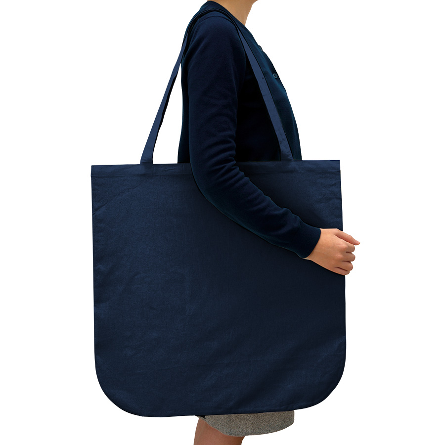 厚手コットンラウンドボトムバッグ（L）