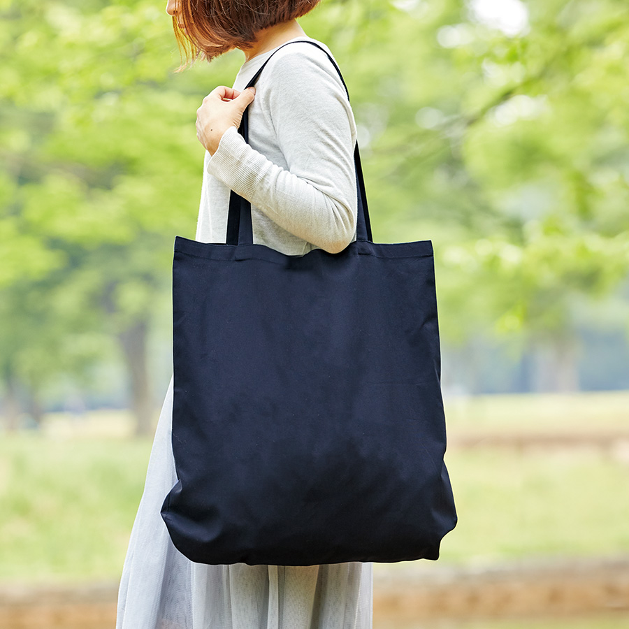 厚手コットンラウンドボトムバッグ（L）