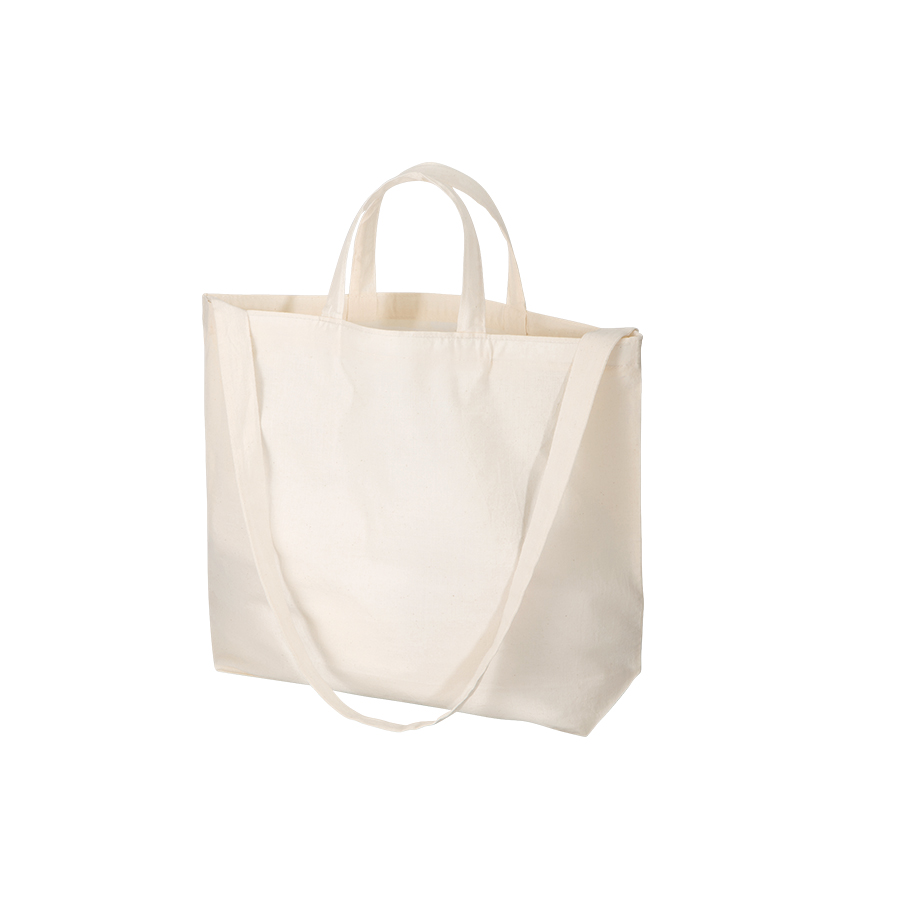 厚手コットンWスタイルバッグ　ナチュラル