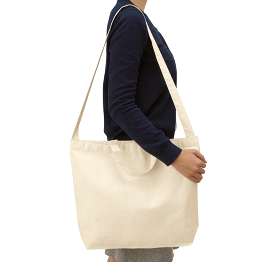 厚手コットンWスタイルバッグ　ナチュラル