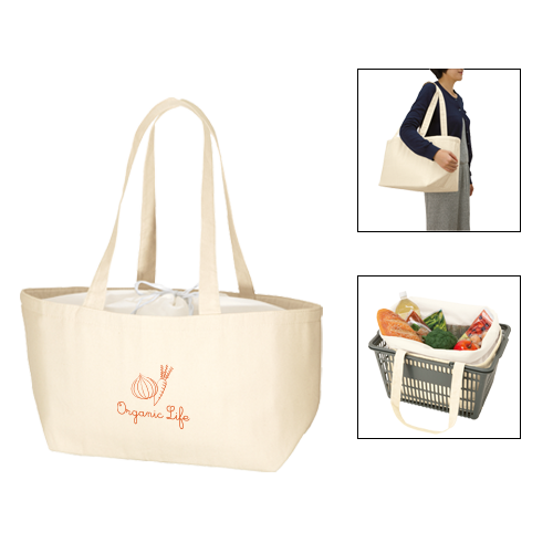 キャンバスピクニック保冷トート（カラー：ナチュラル、ブラック）