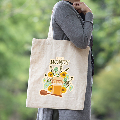 TR-0943-028コットンリネンバッグ（Ｌ）　ナチュラルベージュ