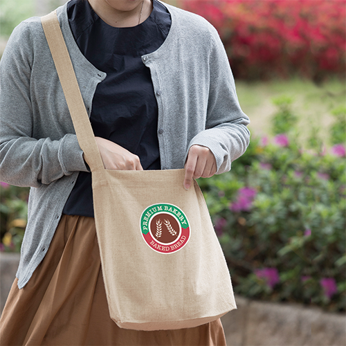 コットンリネンショルダートート ナチュラルベージュ