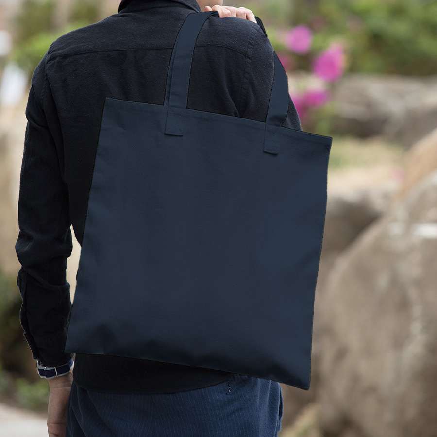 キャンバスアウトハンドルフラットトート