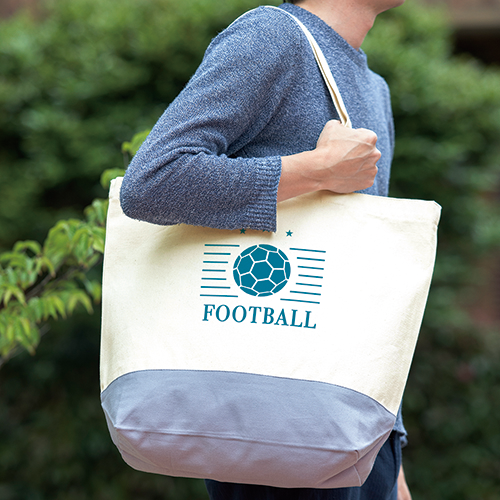 キャンバスカラーボトムトート（L）