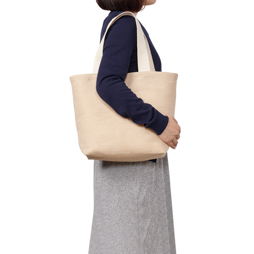 TR-0962-028ジュートコットントート（M）　ナチュラルベージュ