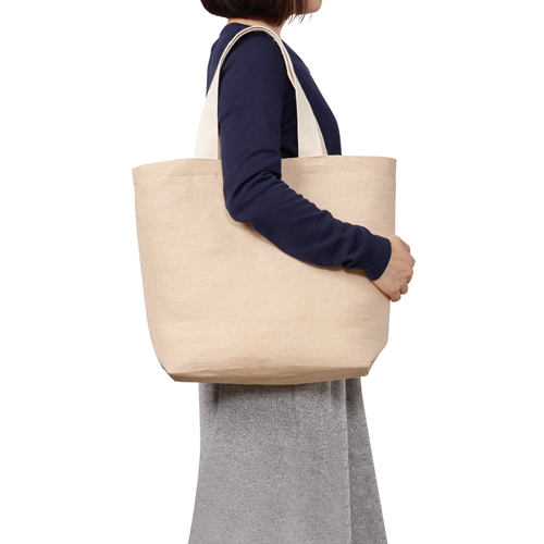 TR-0963-028ジュートコットントート（L）　ナチュラルベージュ