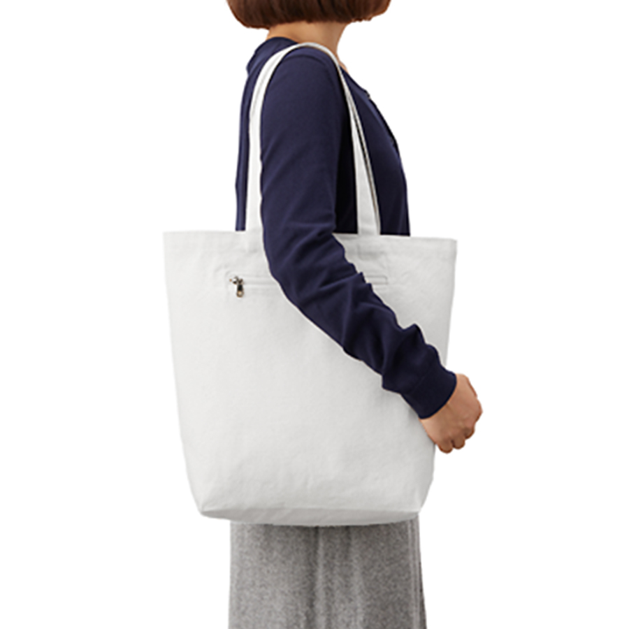 キャンバスファスナーポケットトート