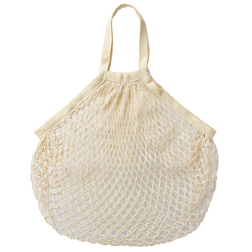 ネットバッグ　厚手コットン巾着付　ナチュラル