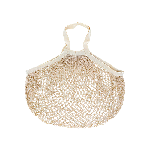 ネットバッグ　厚手コットン巾着付　ナチュラル