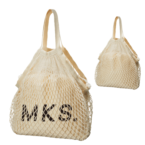 ネットバッグ 厚手コットン巾着付 ナチュラル