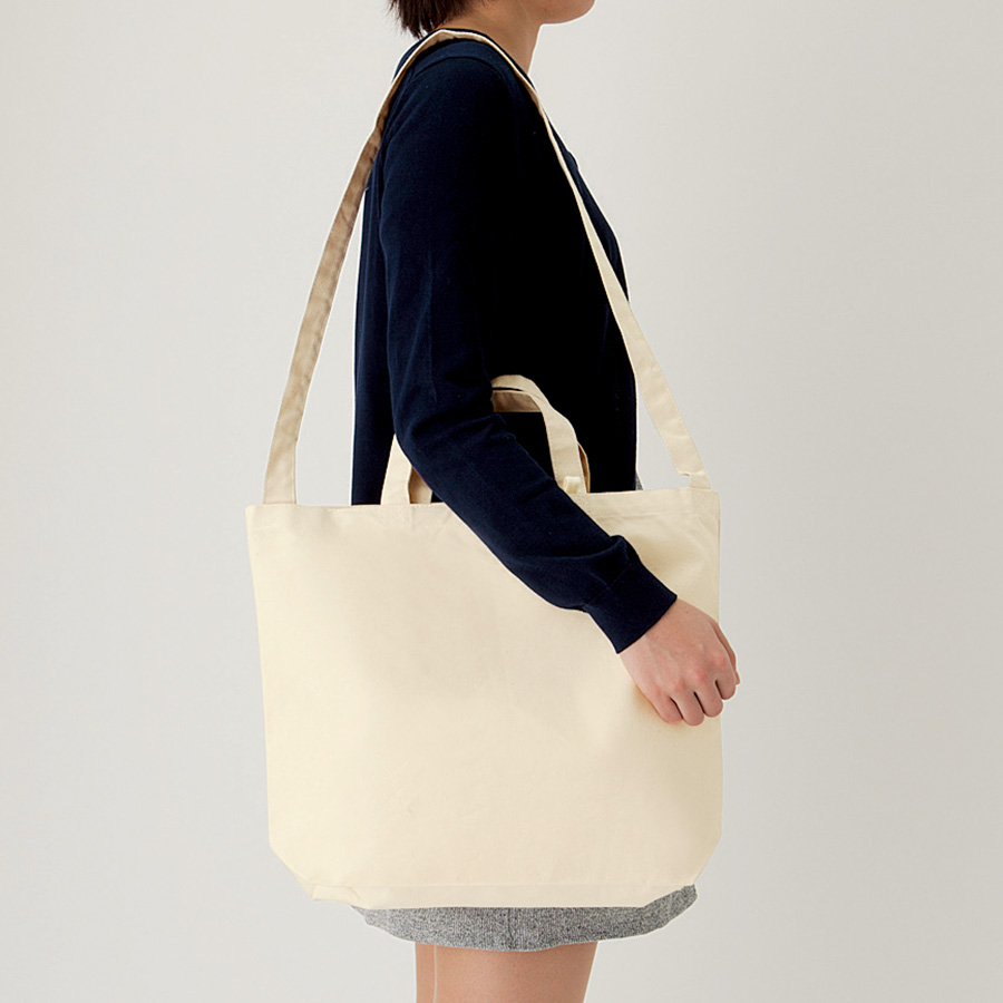 キャンバスＷスタイルバッグ　インナーポケット付　ナチュラル