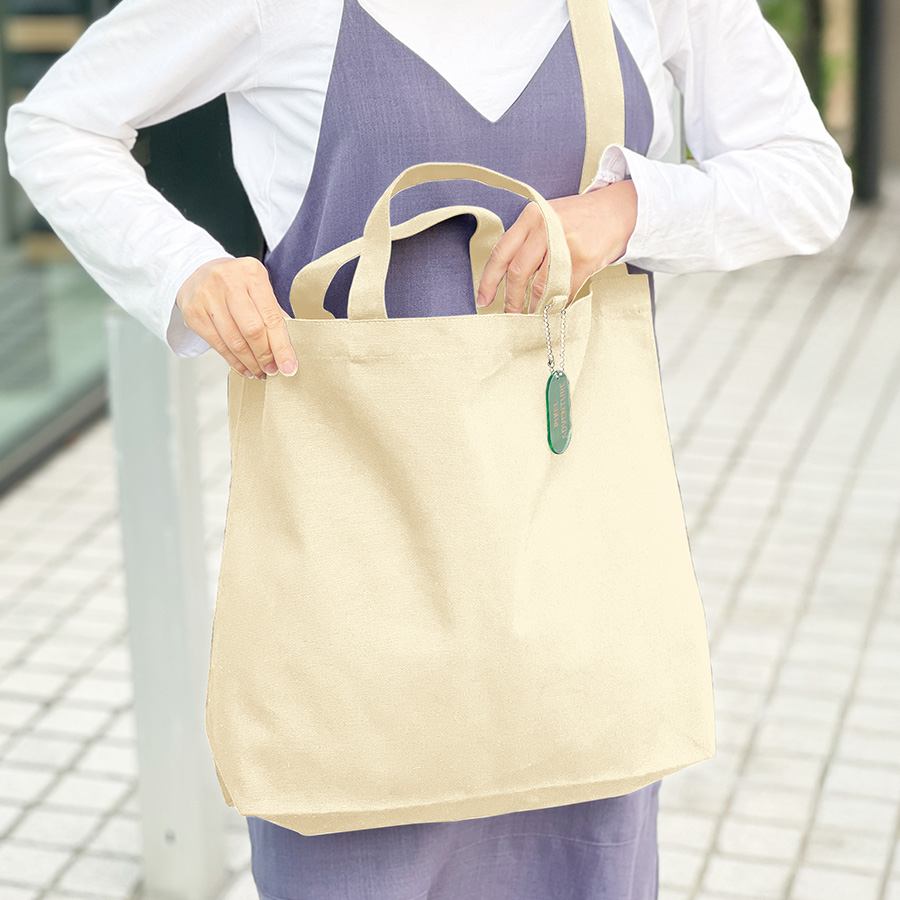 キャンバスＷスタイルバッグ　インナーポケット付　ナチュラル