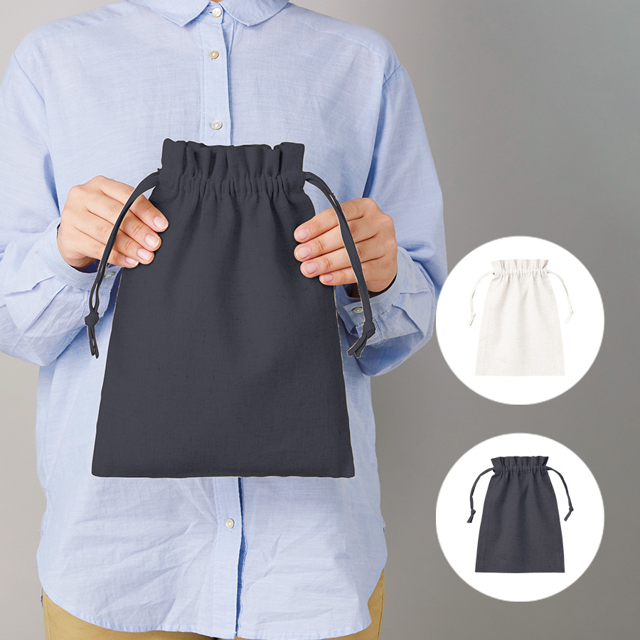 コットンリネン巾着（M）