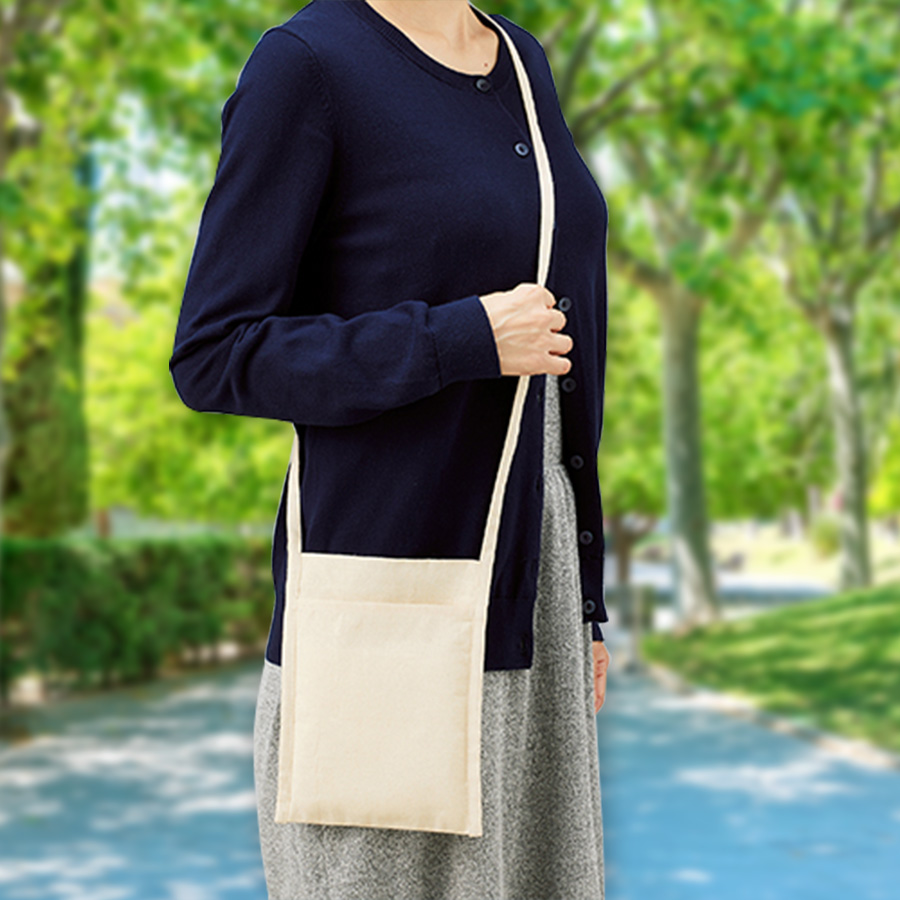 TR-0998-008厚手コットンミニサコッシュ　ナチュラル