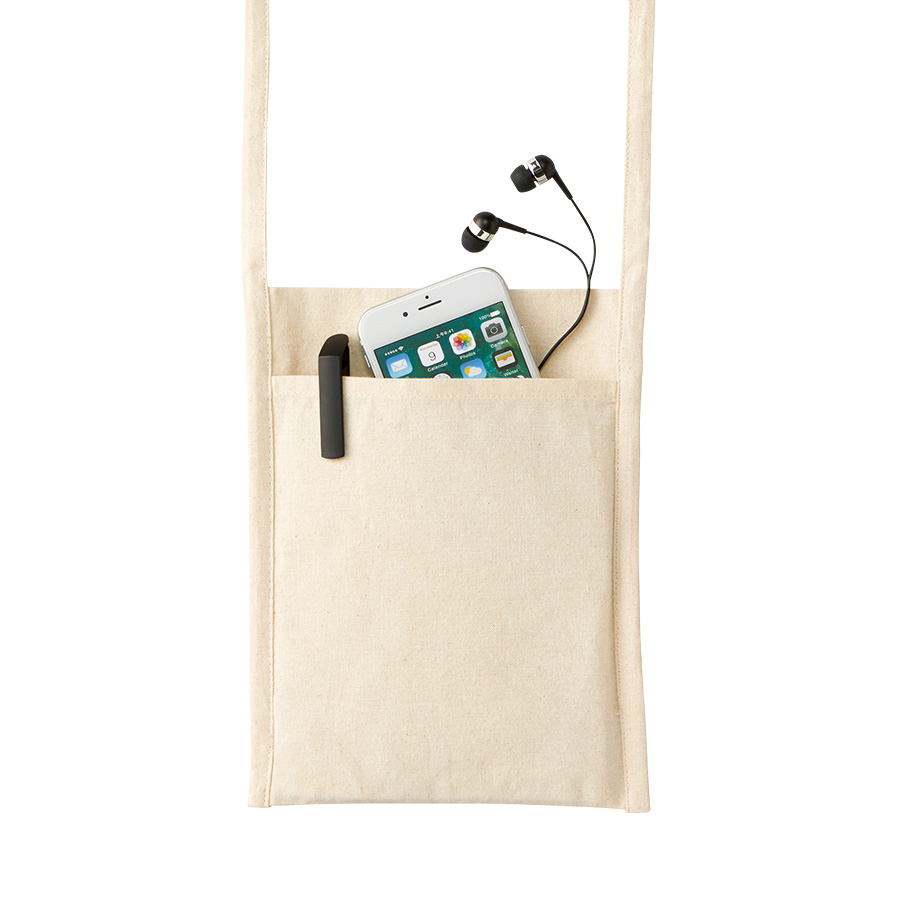 厚手コットンミニサコッシュ　ナチュラル