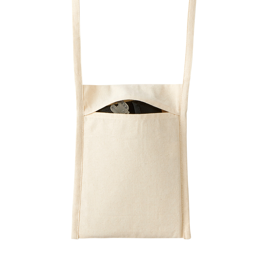 厚手コットンミニサコッシュ　ナチュラル