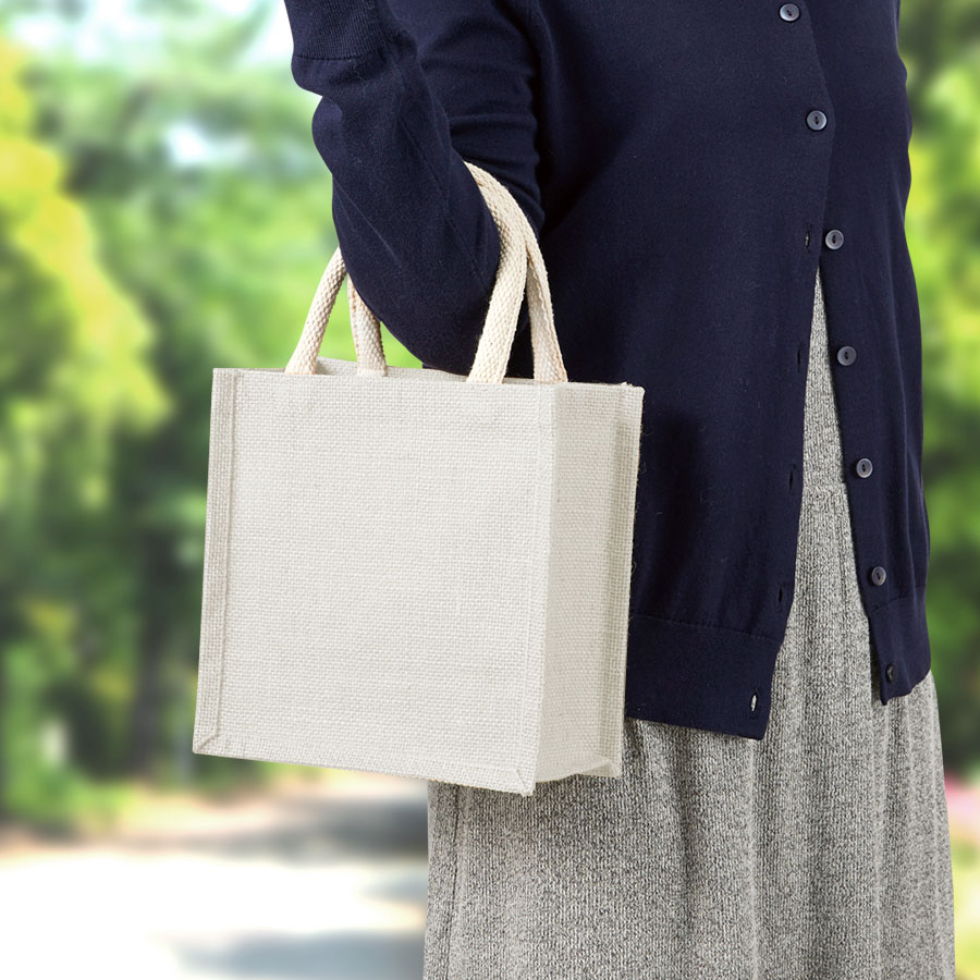 ジュートスクエアトート（S）