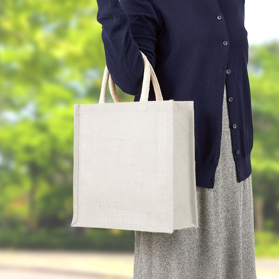 ジュートスクエアトート（M）