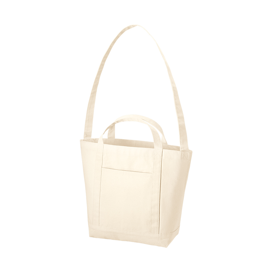 キャンバスラインショルダートート　ナチュラル