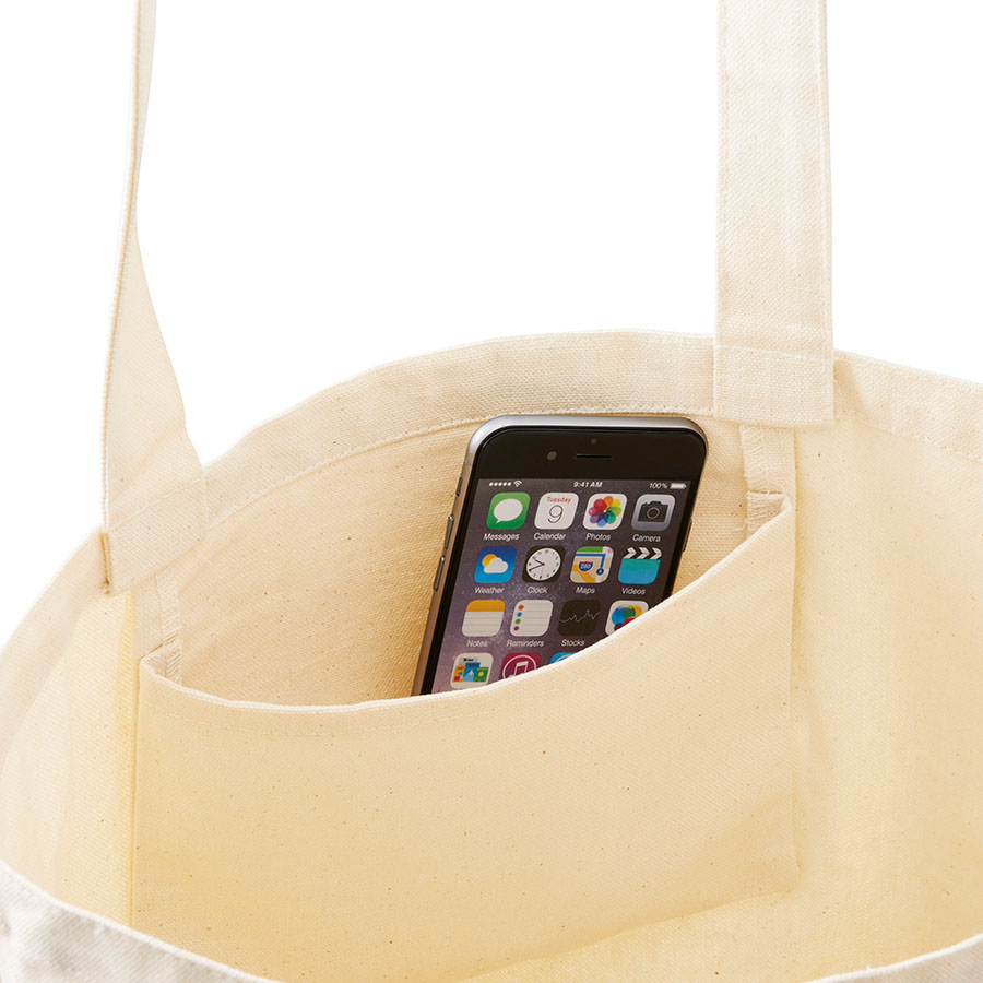 オーガニックコットンキャンバストート（M）内ポケット　ナチュラル