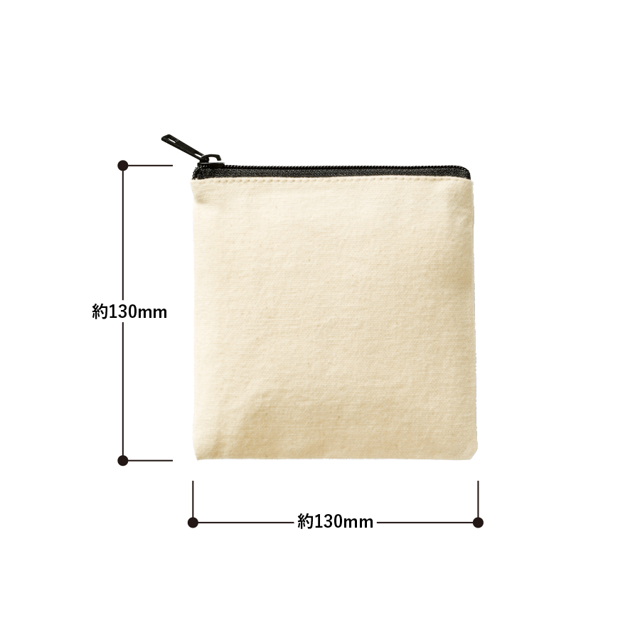 ライトキャンバスフラットポーチ（SS）　ナチュラル