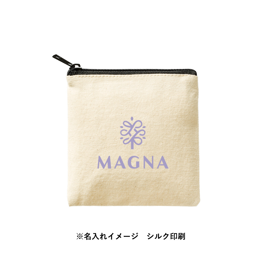 ライトキャンバスフラットポーチ（SS）　ナチュラル