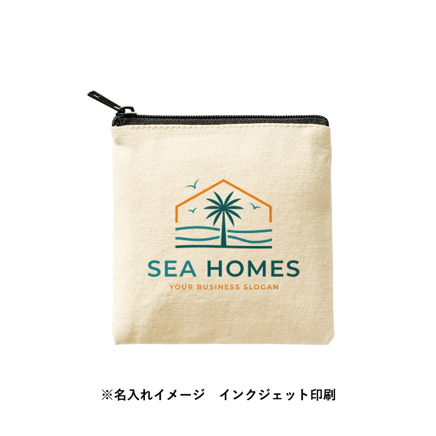 ライトキャンバスフラットポーチ（SS）　ナチュラル