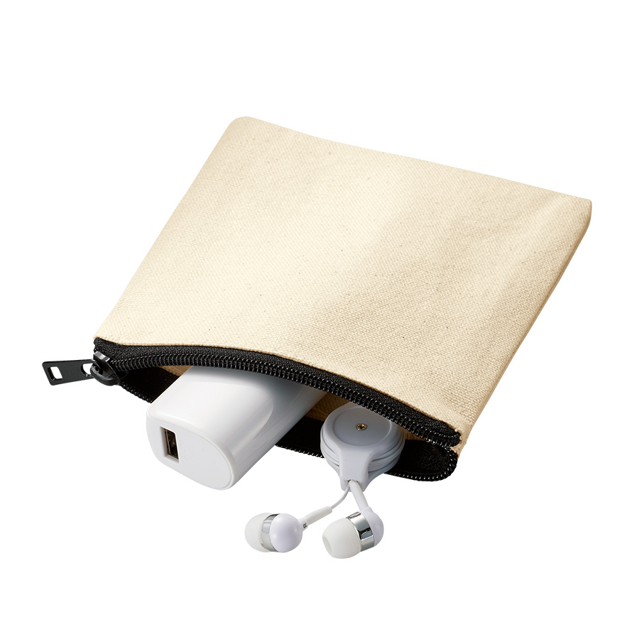 ライトキャンバスフラットポーチ（SS）　ナチュラル