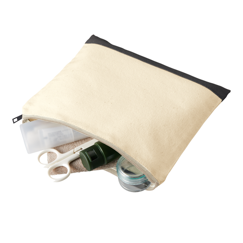 ライトキャンバスカラーボトムフラットポーチ（M）