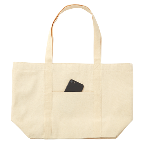 キャンバスビッグトート　仕切りポケット付　ナチュラル