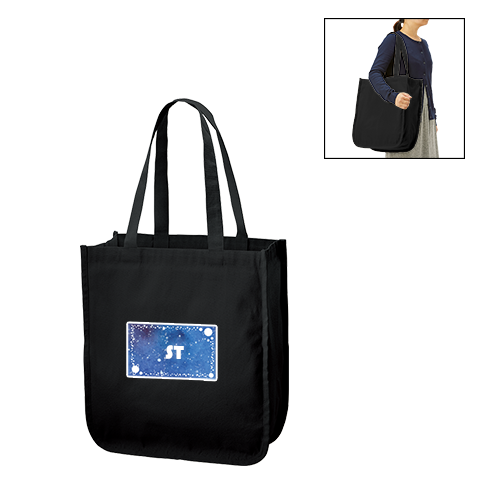 TR-1114-009キャンバスホリデースクエアトート　仕切りポケット付　　ナイトブラック