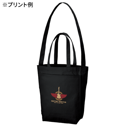 キャンバスフロントポケットショルダートート　ナイトブラック