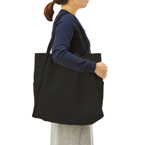 【アウトレット】キャンバスリバーシブルトート　ナイトブラック