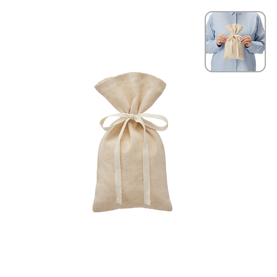 コットンリネンラッピング巾着（S）ナチュラルベージュ